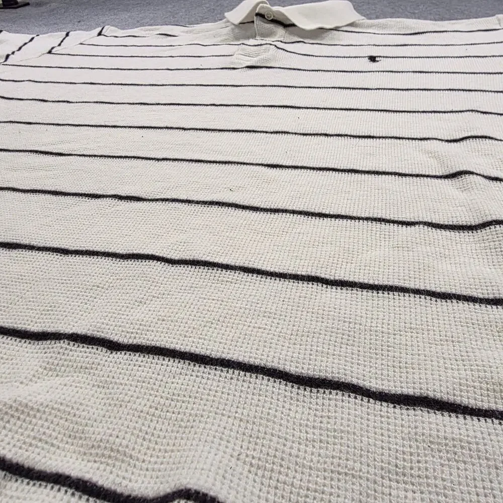 Polo Ralph Lauren T Shirt Mens XL White Striped Cotton Short Sleeve Pony‎ Logo